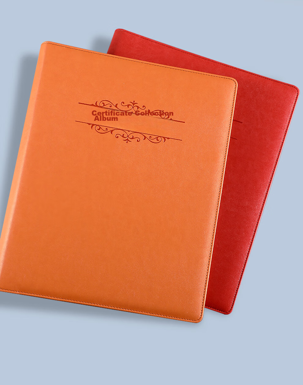 Faramon Certificate Collection Folder A4 Honor Certificate Leather Multi-Functional Storage Student File Folder Album Large Children's Collection Folder Leather - Orange A4*40 Sheets 16