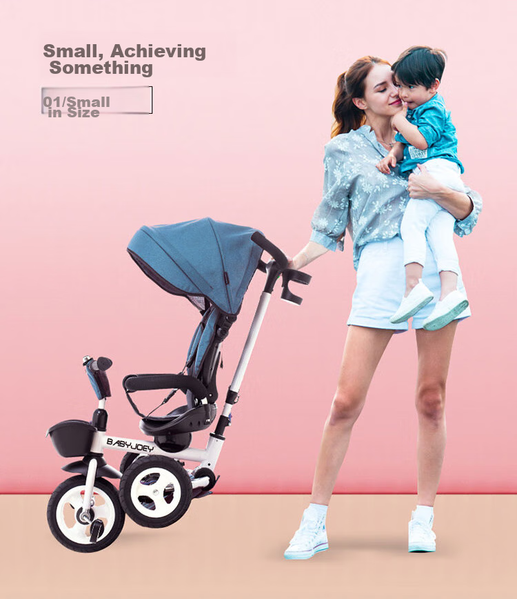 BABYJOEY Children's Tricycle, Foldable Baby Bike for Ages 1-5, Kids' Bicycle TT59, Princess Pink, Baby Gift 3
