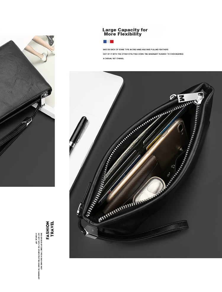 MEXICAN Men's Clutch, Large Capacity Handbag, Multi-Card Envelope Bag, Zipper Clutch, Handheld Wallet, Birthday Gift 4