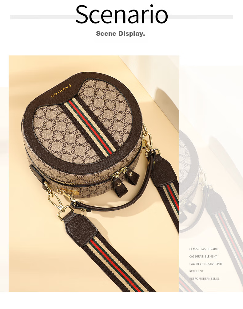Aiqinghai Handbag, Women's Small Round Bag, Phone Pouch, Crossbody Shoulder Bag, Light Luxury Brand, Birthday And Mother's Day Gift, Practical Present for Mom 15