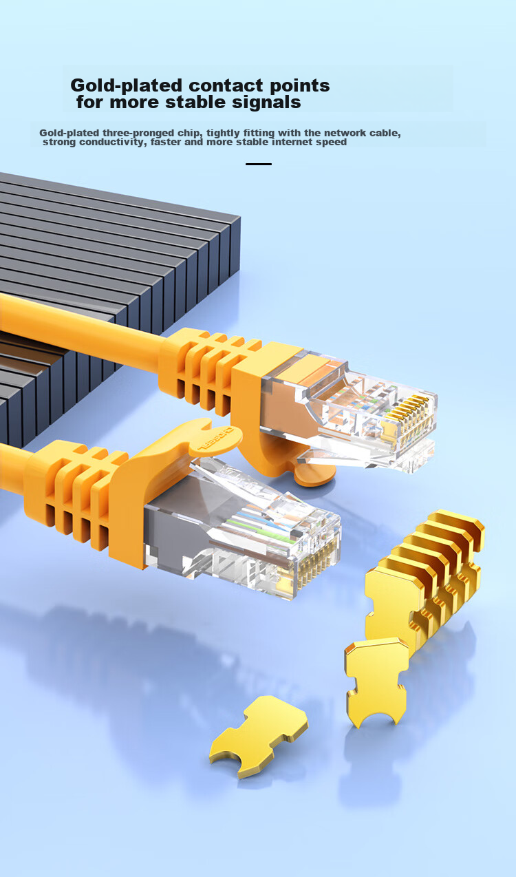 CHOOSEAL (CHOSEAL) Cat6 Ethernet Cable, Gigabit High-Speed Computer Router Broadband Connection Wire, Engineering And Home Use Twisted Unshielded Patch Cord, Orange, 8 Meters, QS2619C 4