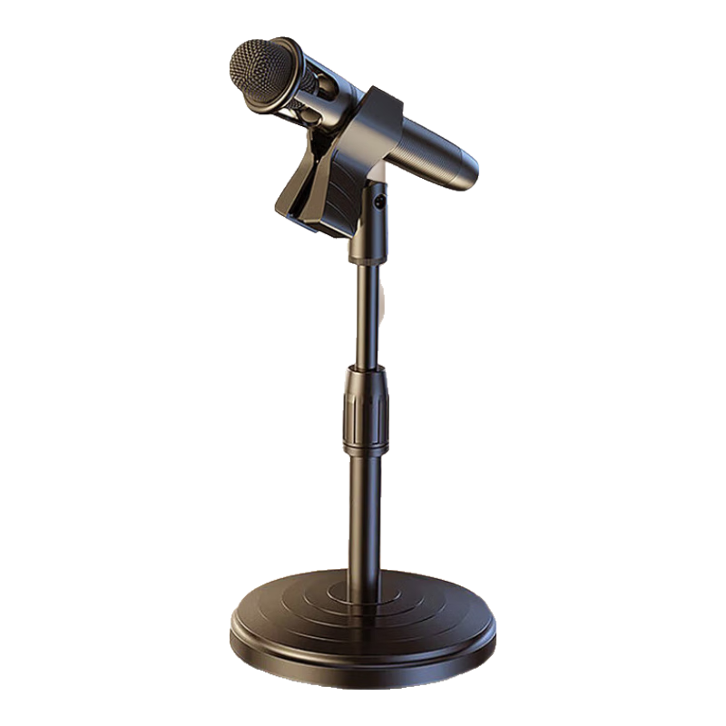 Haomuren Microphone Stand, Wireless Condenser Microphone Stand for Live Streaming, Recording Stand with Microphone Clip, Desktop Microphone Stand, Anti-Vibration Stand, Folding Stand with Spring Clip