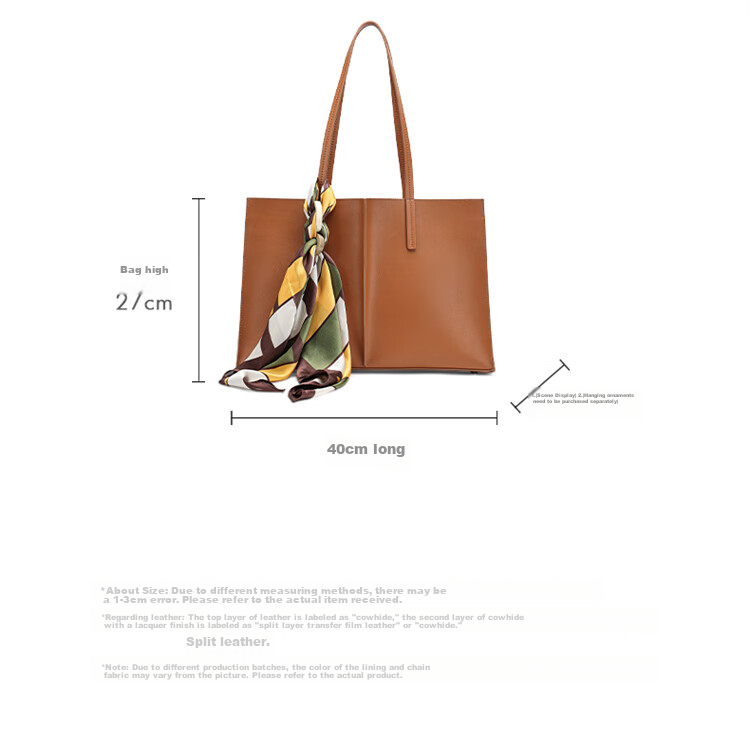 HONGU Leather Handbag, Shoulder Bag And Tote Bag with Large Capacity for Commuting, Women's Scarf Bag, Birthday Gift for Girlfriend 7