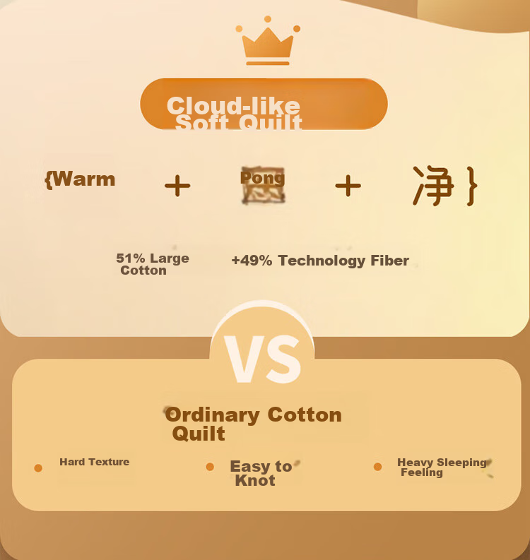 FUANNA 51% Xinjiang Cotton Quilt for Spring And Autumn, Antibacterial Cotton Comforter for Spring And Autumn, Double-Sized Air Conditioning Quilt Core, 4.2 Jin (2.1 Kg), 203*229cm 4