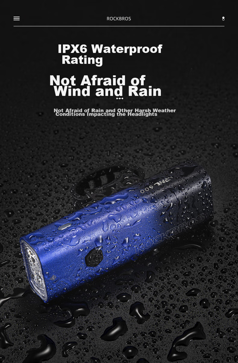 ROCKBROS Bicycle Front Light, High-Beam Night Riding Flashlight, USB Rechargeable, for Road And Mountain Bikes, Cycling Equipment 9