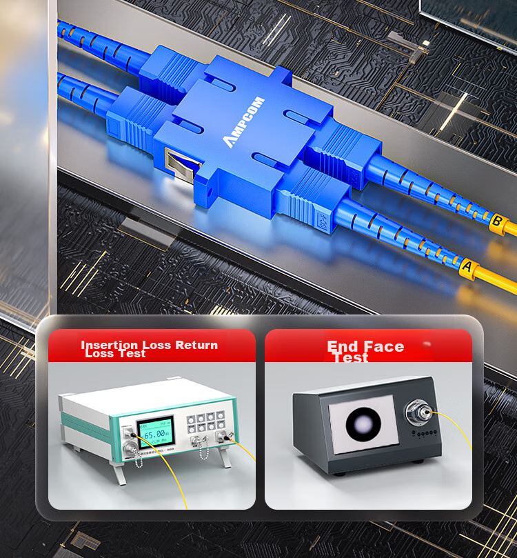 AMPCOM Fiber Optic Patch Cable SC-SC Telecom Grade 2.0mm Single-Mode Dual-Core Engineering 9/125μm Transceiver Pigtail Low Smoke Zero Halogen Indoor Cable 3 Meters ASM2SC2203 15