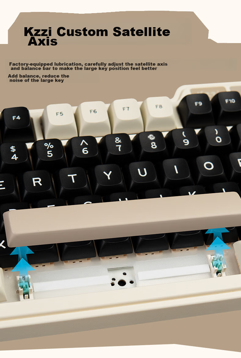KZZI K75V2 Tri-Mode Custom Mechanical Keyboard Wireless Bluetooth Wired Gaming Office 82-Key RGB PBT Keycaps Gasket Mount Time Machine Peach Pink Switches 11