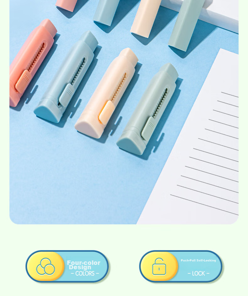 Deli (Deli) Promotes Erasers for Middle School Entrance Exams And College Entrance Exams, Blessing Gifts, Stationery, Push-Pull Design, Low Dust Pencils And Erasers, for Children, Primary School Students, Art Students, Single Piece, Gree 2