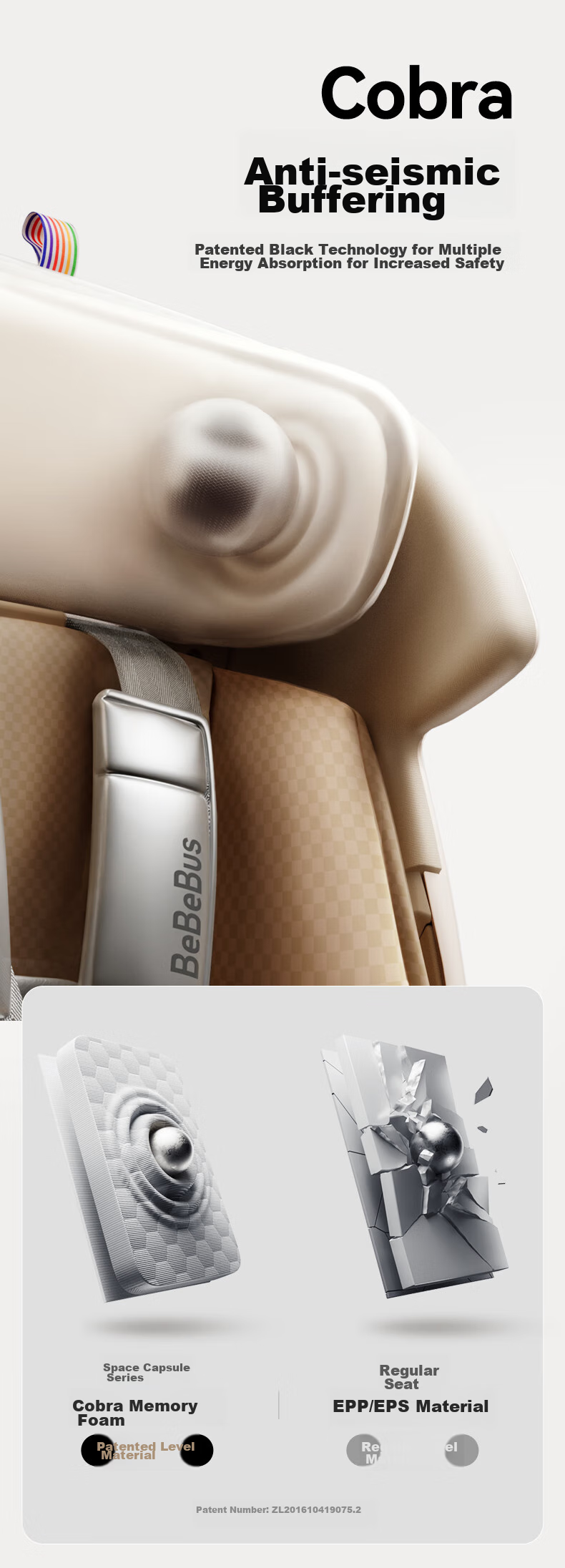 Bebebus Safety Car Seat Space Capsule Intelligent for Babies 0-7 Years Old, Newborn Infants, Space Capsule Classic Ventilation Versio 6