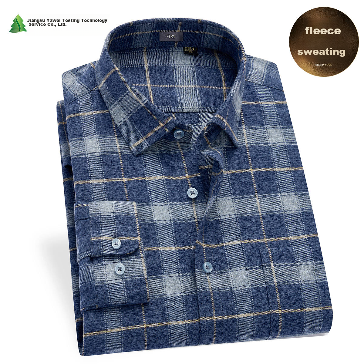FIRS Cotton Brushed Thickened Men's Long-Sleeve Shirt, Warm, Wrinkle-Resistant, Easy-Care, Skin-Friendly, Soft Menswear for Autumn And Winter
