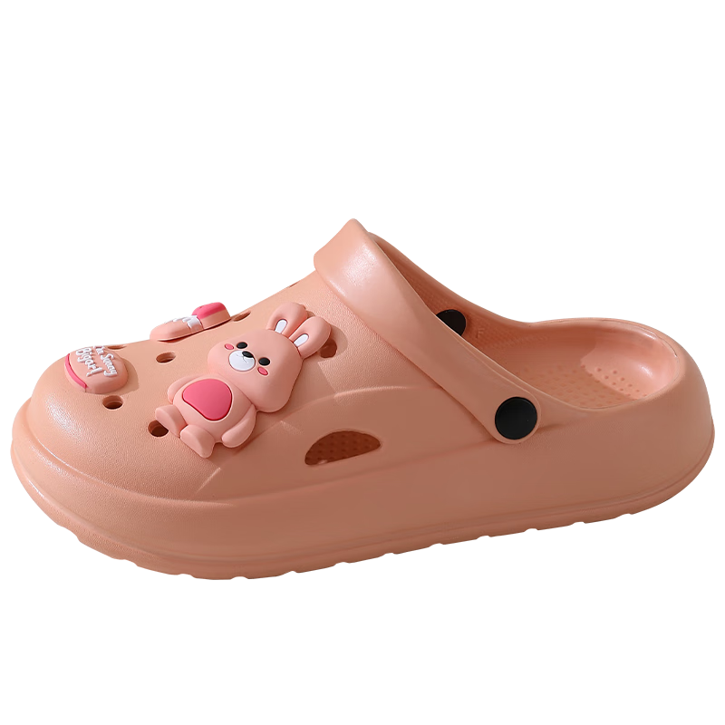 CARTELO Women's Perforated Shoes, Summer Sandals, Casual Garden Dual-Use Beach Shoes, Women's Sandals, 1461 Apricot Color, Size 40-41