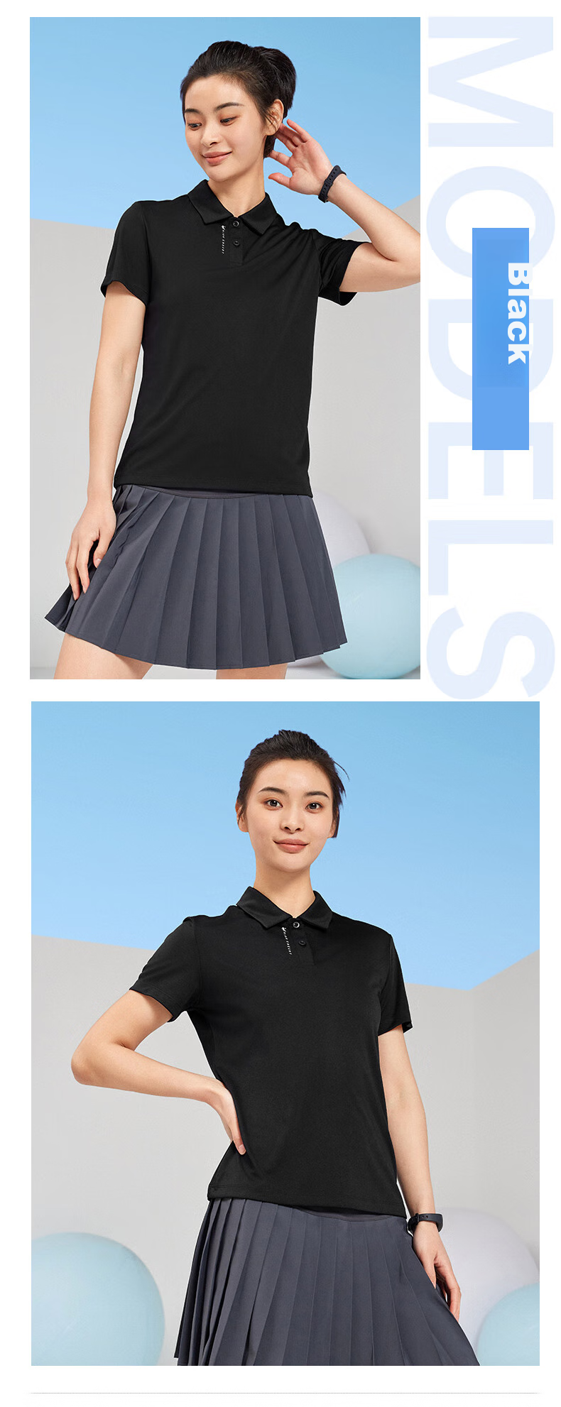 QIAODAN POLO Shirt, Women's T-Shirt, Comfortable Business Casual, Summer Quick-Dry Short Sleeve, Ladies' Sports Top 11