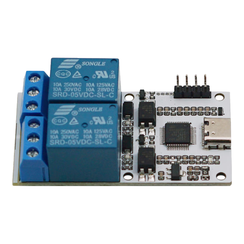 Diushitou 2-Channel USB Relay, Industrial Grade, Optical Coupling Protection, Supports TTL Serial Control, Includes Data Cable And Dupont Wire, Convenient for Testing And Control, DSTUR-T20