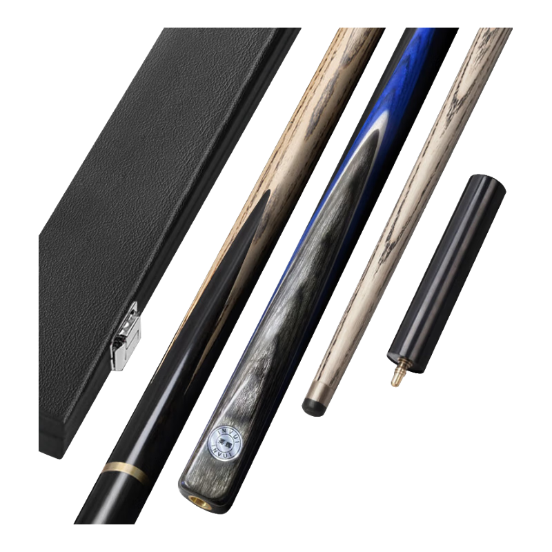 INVUI Pool Cue, Small Tip Cue, Chinese Black 8 Unpainted Cue, Middle Eight English Snooker Billiard Cue, Cue Case Set K60