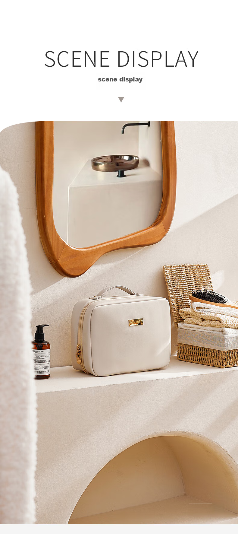 EACHY Travel Toiletry Bag, Portable Transparent Waterproof Large Capacity Dry And Wet Separation Cosmetic Organizer Bag for Business Trips, White 11
