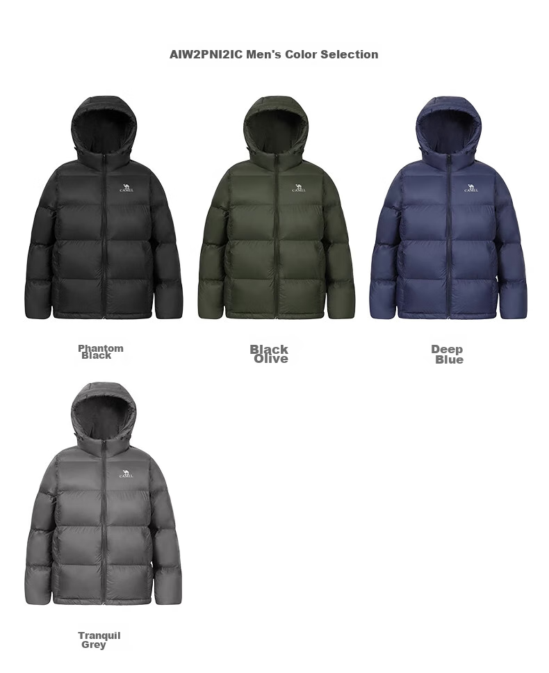CAMEL Outdoor down Jacket, 600 Fill Power, New Short Style for Men And Women, Thick Puffer Coat 21