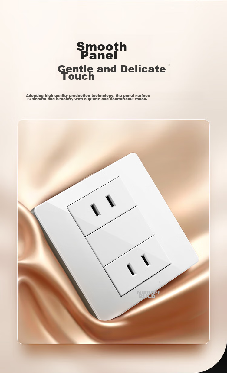 BULL Switch Socket G07 Series, 10A Four-Hole Two-Gang Two-Pole Split Type, 86-Type Panel G07Z222S, Ivory White 4