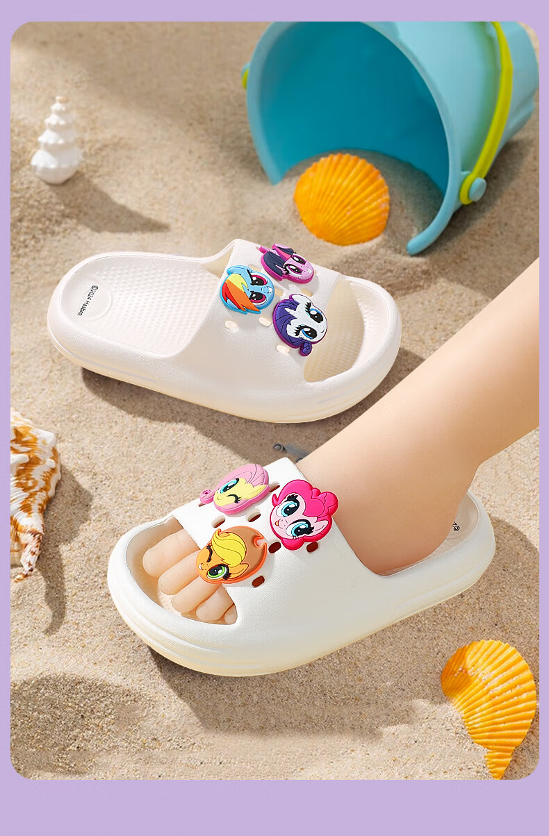 My Little Pony Girls Summer Slippers Soft Sole Non-Slip Toddler Baby Sandals Round Logo Purple Size 38 13