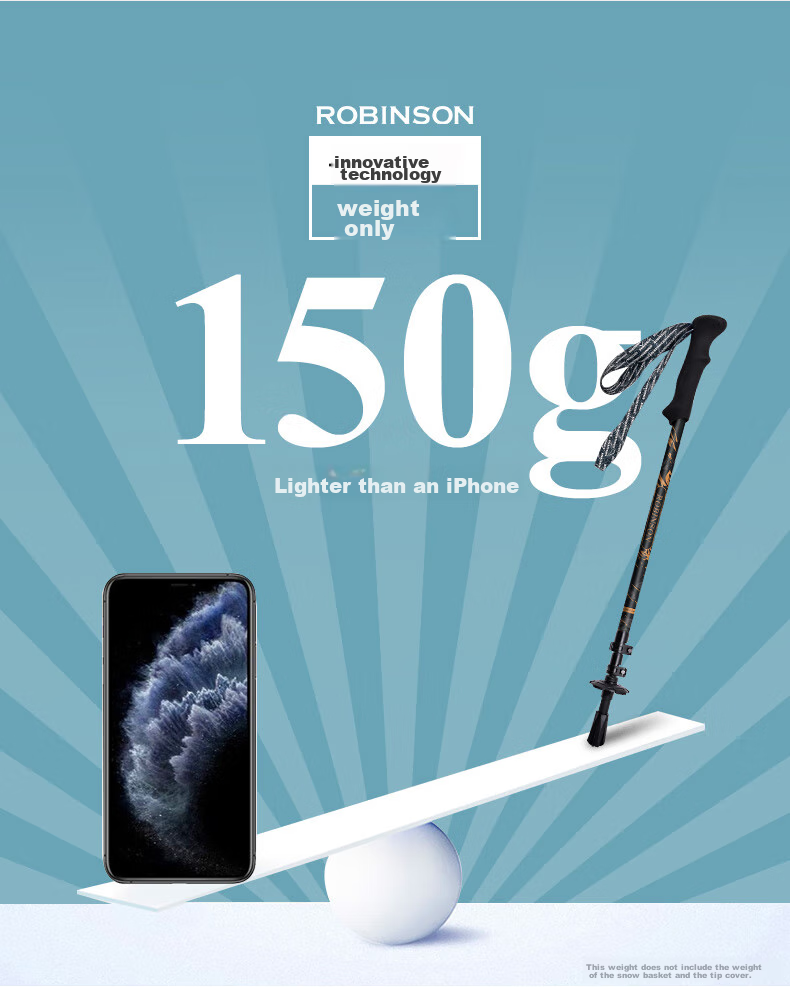 Lubinxun Full Carbon Telescopic Trekking Pole, Ultra-Light Walking Stick, Three-Section Cane, Non-Slip Straight Handle, Hiking And Mountaineering Outdoor Equipment, White 2