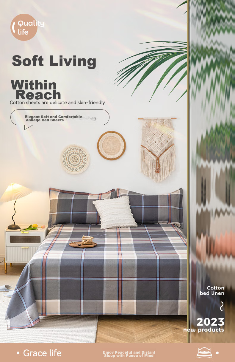 Grace 7A Antibacterial Bedsheet Single Piece, Brushed Single Mattress Cover Bedspread Bed Skirt, 2.3*2.5 Meters 1