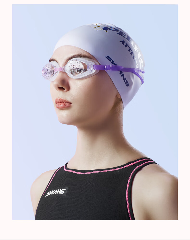 SWANS Swimming Cap for Women, Waterproof, Large Size with Ear Protection, Non-Binding Silicone Swim Cap for Men And Children, Two-Pack 8