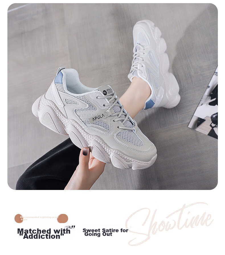 CARTELO Women's Chunky Sneakers, Spring Sports Casual Shoes, Lightweight Mesh Running Shoes for Women, 1173 Beige, Size 38 4