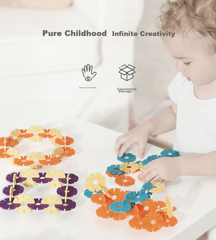 Babycare Children's Snowflake Building Blocks Toy, Large Thick Interlocking Blocks for Toddlers 1-6 Years Old, Baby Building Toy with 400 Pieces 1