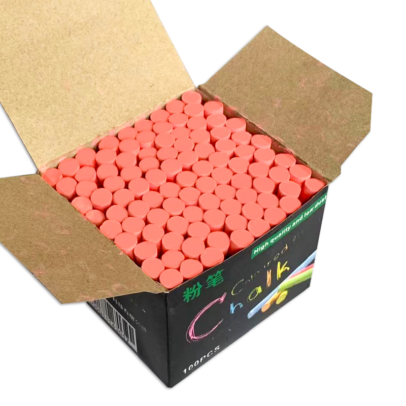 YUJA Red Chalk, 100 Pieces, Children's Doodle Pens, Dust-Free And Non-Toxic, for Green Board And Blackboard, Specialized Colored Chalk for Teachers' Teaching