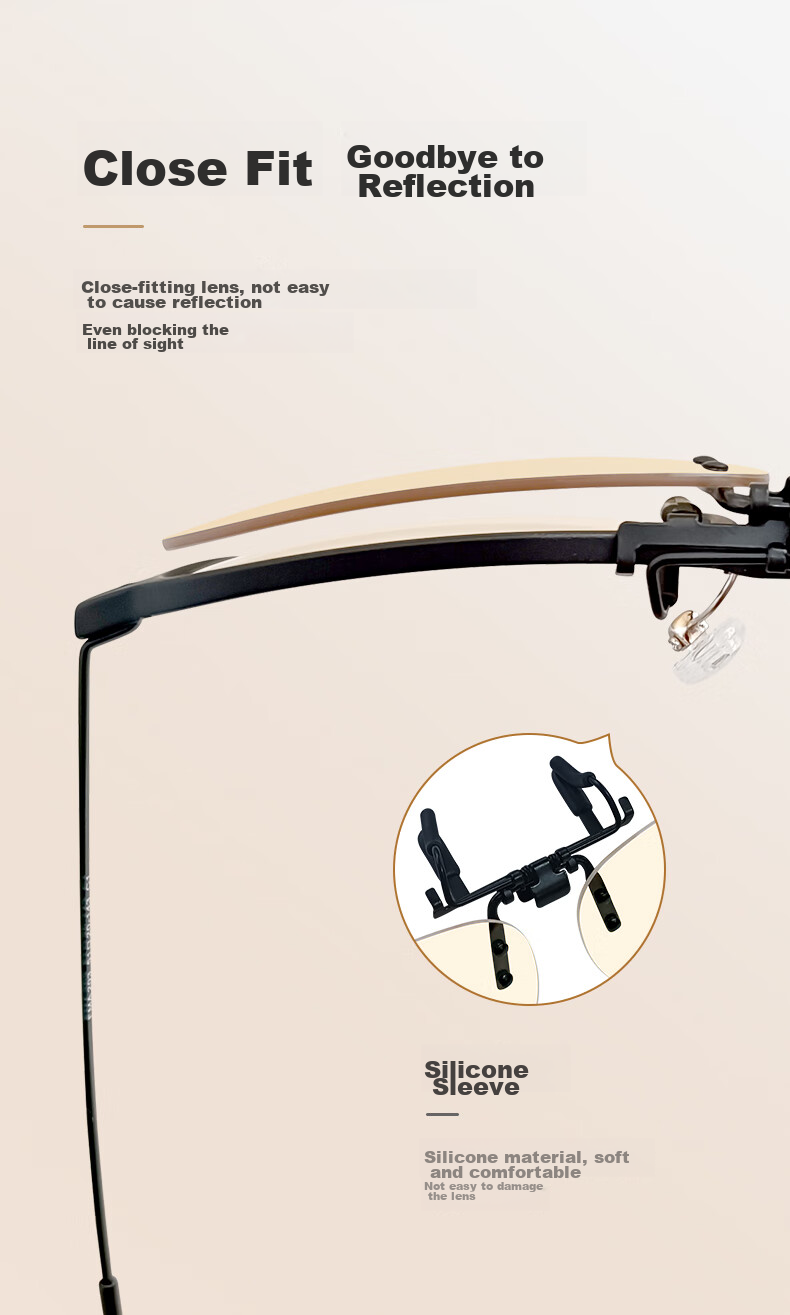 Quark Official [US Patent Black Lenses] Myopia Clip-On Glasses with Blue Light Blocking And UV Protection Sm9502 11
