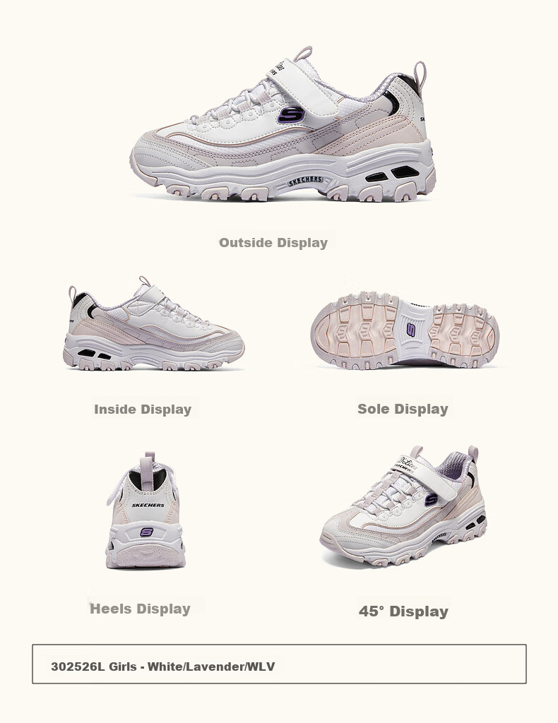 Skechers Kids' Self-Owned Milk Tea Bear Children's Shoes Autumn and Winter Girls' Sports Shoes Big Kids' Running Shoes Panda Shoes 302526L 33