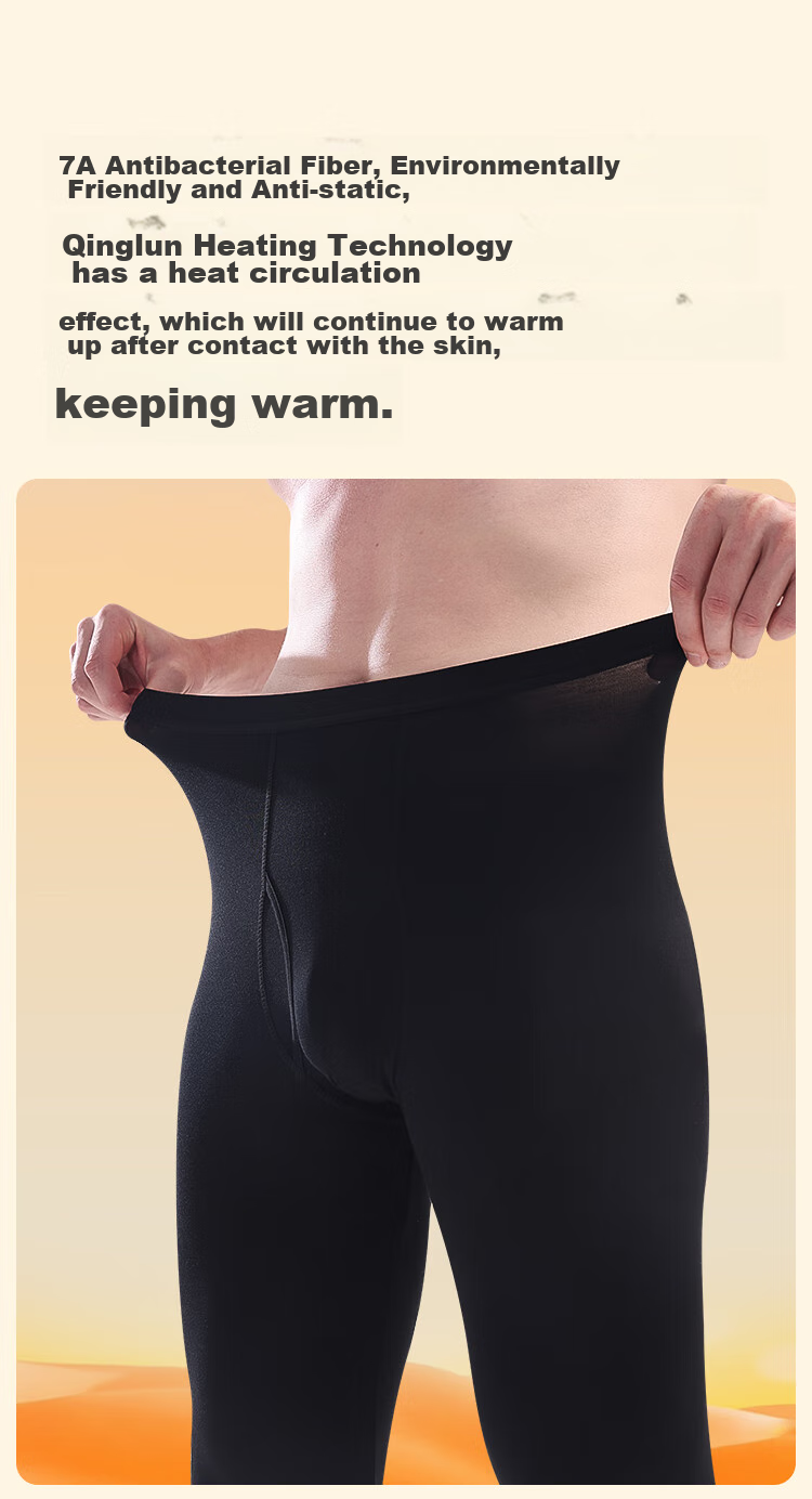 MiiOW Modal Thermal Underwear for Men, Tech-Heated Warmth, Visible Darts, Waist Protection, German Velvet Single Pants, Men's Trousers, Lining Pants, Platinum Gray, 2XL 13