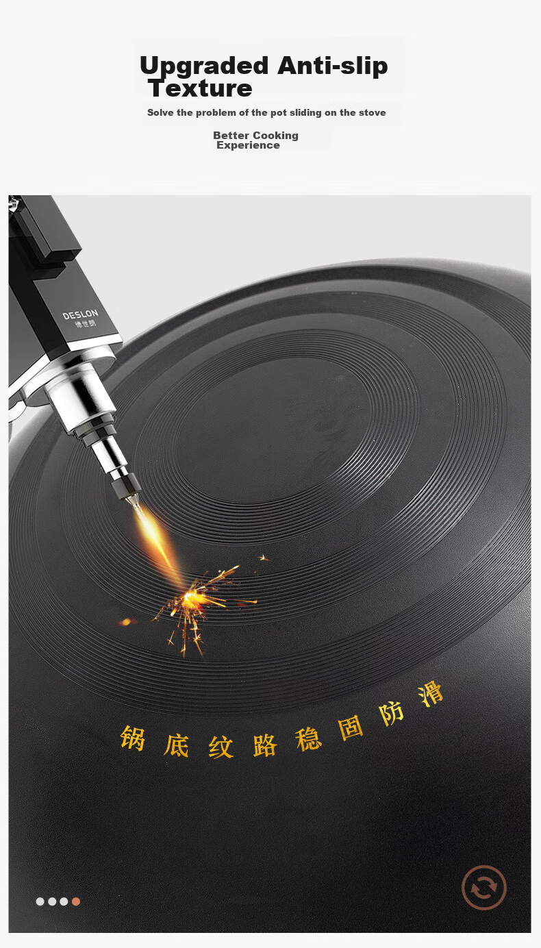 Jitiechui Iron Wok, Stir-Fry Pan, Non-Stick Pan, Hand-Forged, No Coating, Traditional Cast Iron Pan, Suitable for Gas Stove, 32cm 9
