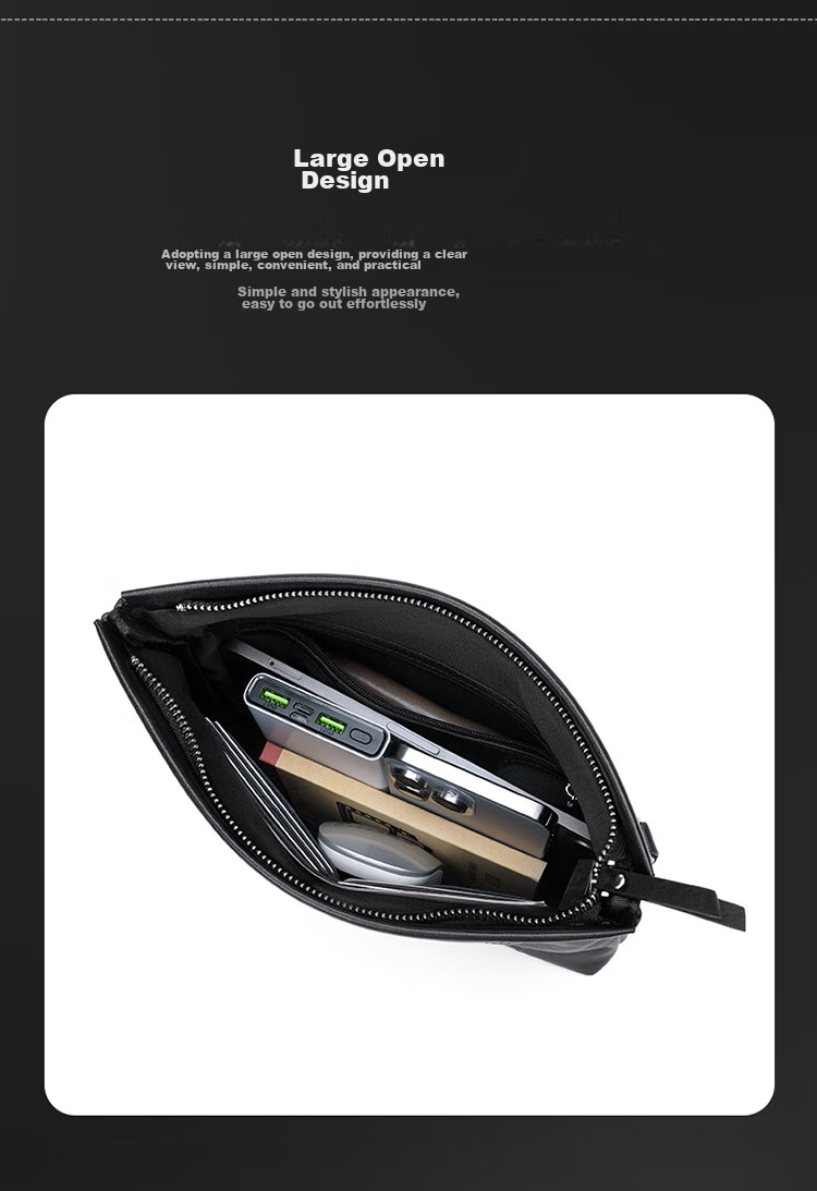 GOLF Shoulder Bag for Men, Top-Grain Leather Crossbody Bag with Multiple Card Slots, Handbag with Dual Use for Phone And IPad, Business Bag for Me 8