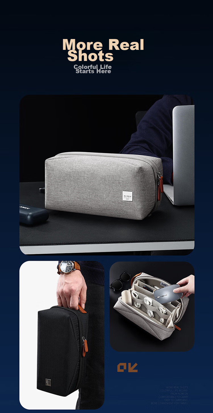 Biyoumei Computer And Digital Accessories Storage Bag, Charger Organizer, Cable Storage Pouch, Large Capacity Travel Volcano Portable Bag 10