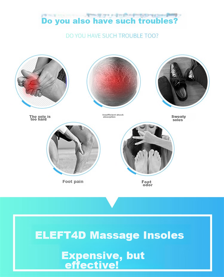 Eleft 4D Sponge Support Walking Shoe Insoles, Breathable, Sweat-Absorbing, Massage, Women's Style 2