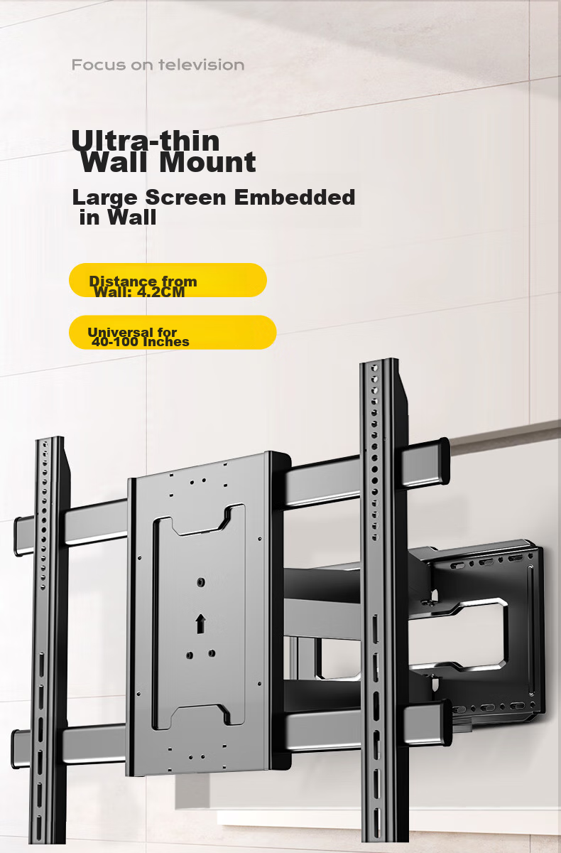 Junao Universal TV Extendable Mount, 40-100 Inch Rotating Bracket, Built-In TV Stand, Large Screen Wall-Mounted Universal Bracket for Multiple Brands of TVs, 75/85/98 1
