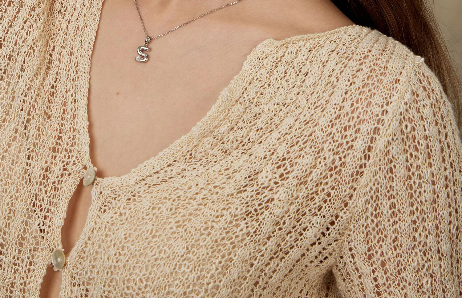 Arsis Simple Letter Pendant Necklace for Women, S925 Silver Collarbone Chain, Birthday Gift for Girlfriend, Letter M 15