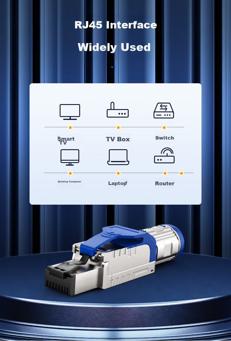 CHOOSEAL (CHOSEAL) Category 7 And 8 Universal Shielded Tool-Free Crystal Head, Engineering-Grade RJ45 Network Crimp-Free Connector, Computer Network Cable Broadband Connection, 1 Piece, QS9932 9