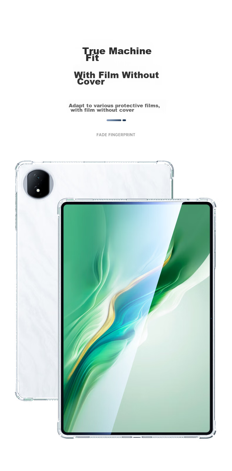 BIAZE Compatible with Honor MagicPad 2024 Protective Case, Honor Tablet 12.3-Inch Protective Cover, TPU Transparent Case with Four Corners PB535 - Transparent White 4