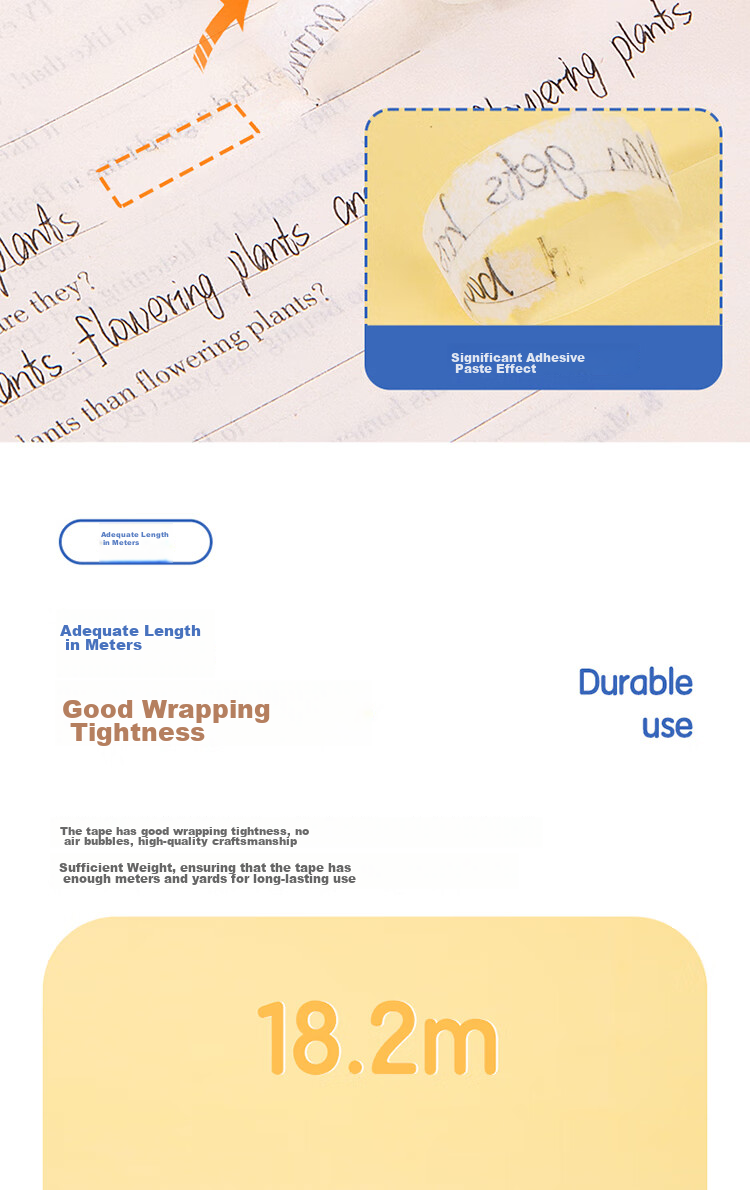 Deli Strong Transparent Tape, 8mm*20y High Adhesive Small Tape, Back-To Essential School Supplies, Error Correction Student Stationery, 12 Rolls/tube, Office Supplies, 30000 6