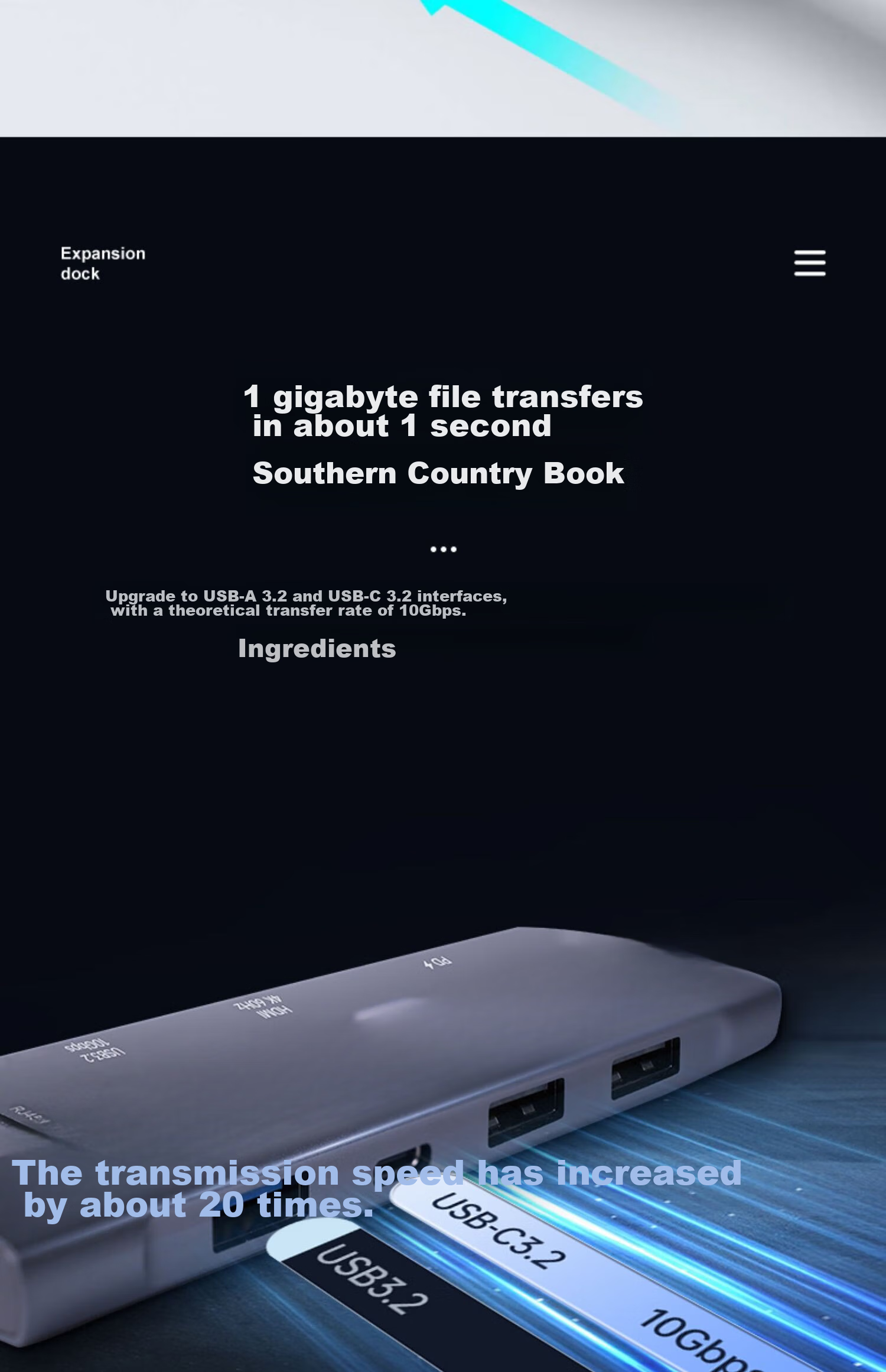 CreHiVi Type-C Multifunctional Expansion Dock, 4K Hub, HDMI Converter, PD Fast Charging Adapter, Apple USB 3.0 Laptop Converter, Extension Cable 7