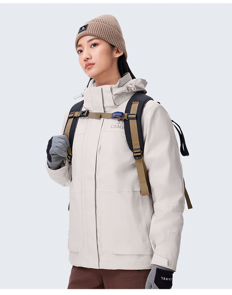 CAMEL Outdoor 3-in-1 Jacket Thickened Goose Down Warm Windproof Waterproof Mountaineering Coat S 31