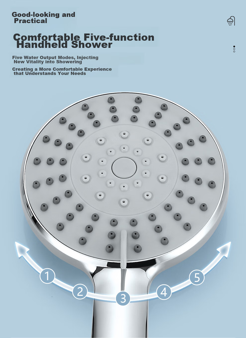 Larsd Surface-Mounted Shower Head Set, Clear Tube Shower Head, Gunmetal Gray Shower Head Complete Set with Shower Faucet LD5066H 7