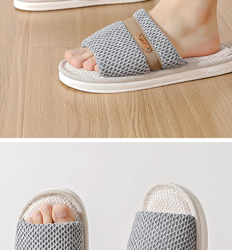 Huili Linen Slippers for Men And Women, Sweat-Absorbing And Breathable Home Shoes, Indoor All-Season Floor Slippers HL0215 Pink Size 40-41 24