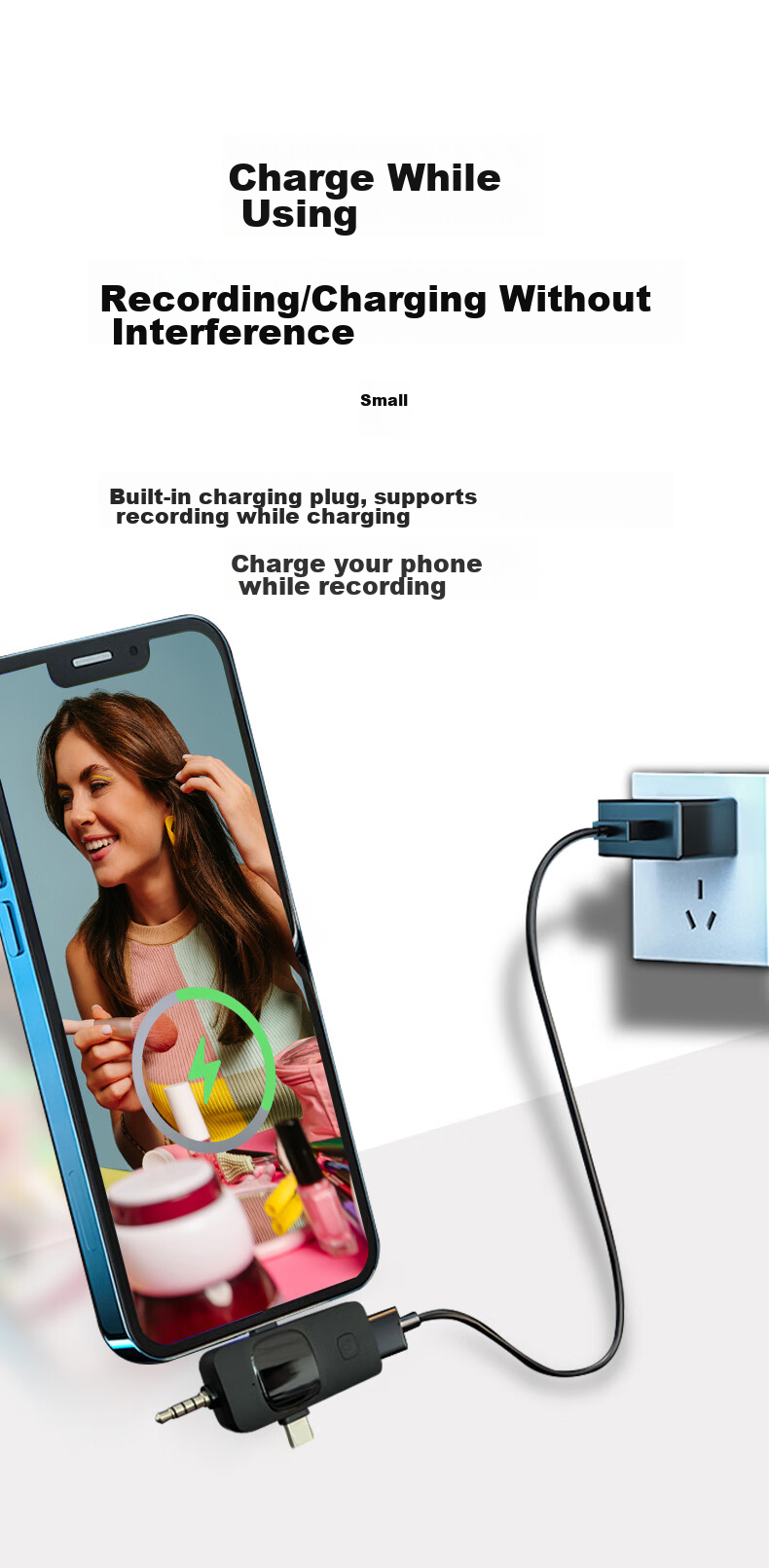 Masentek K1 Wireless Lavalier Microphone, Live Streaming Headset, Host-Specific Microphone, Recording And Amplification Device, Small Bee One-To System, Suitable for Smartphones, Computers, And Canon Cameras 25