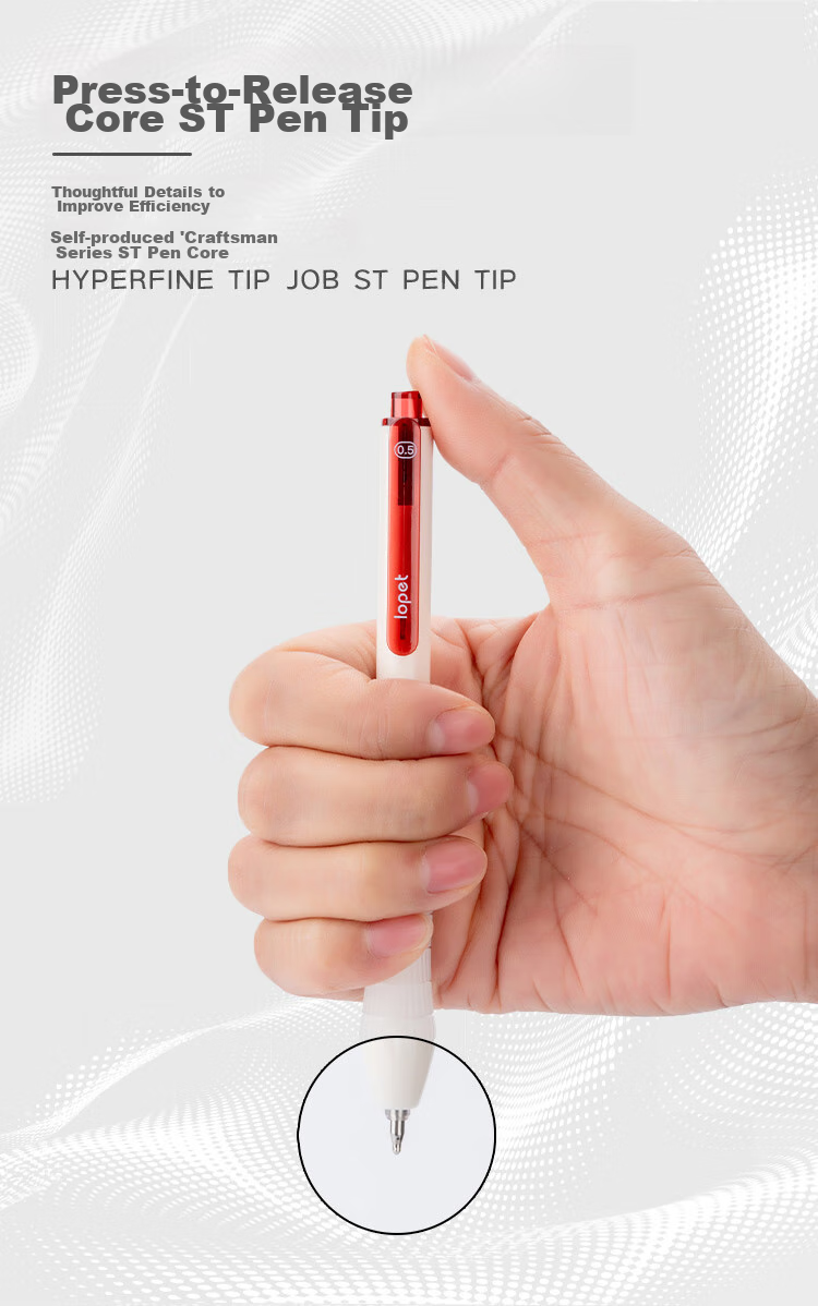 LOPET Retractable Gel Pen with Stylish ST Tip, Quick-Drying for Students' Exam Practice, European-Style Signature Pen for Primary And Middle School Students, Black Ink Pen LT-1358 [Kapibara] 3