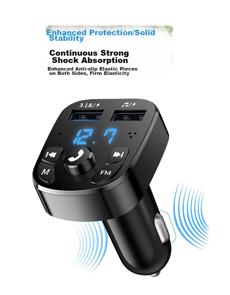 Zhunhang Car Bluetooth MP3 Player, Cigarette Lighter Radio, Car Phone, FM Transmitter, USB Lossless Sound Quality 12