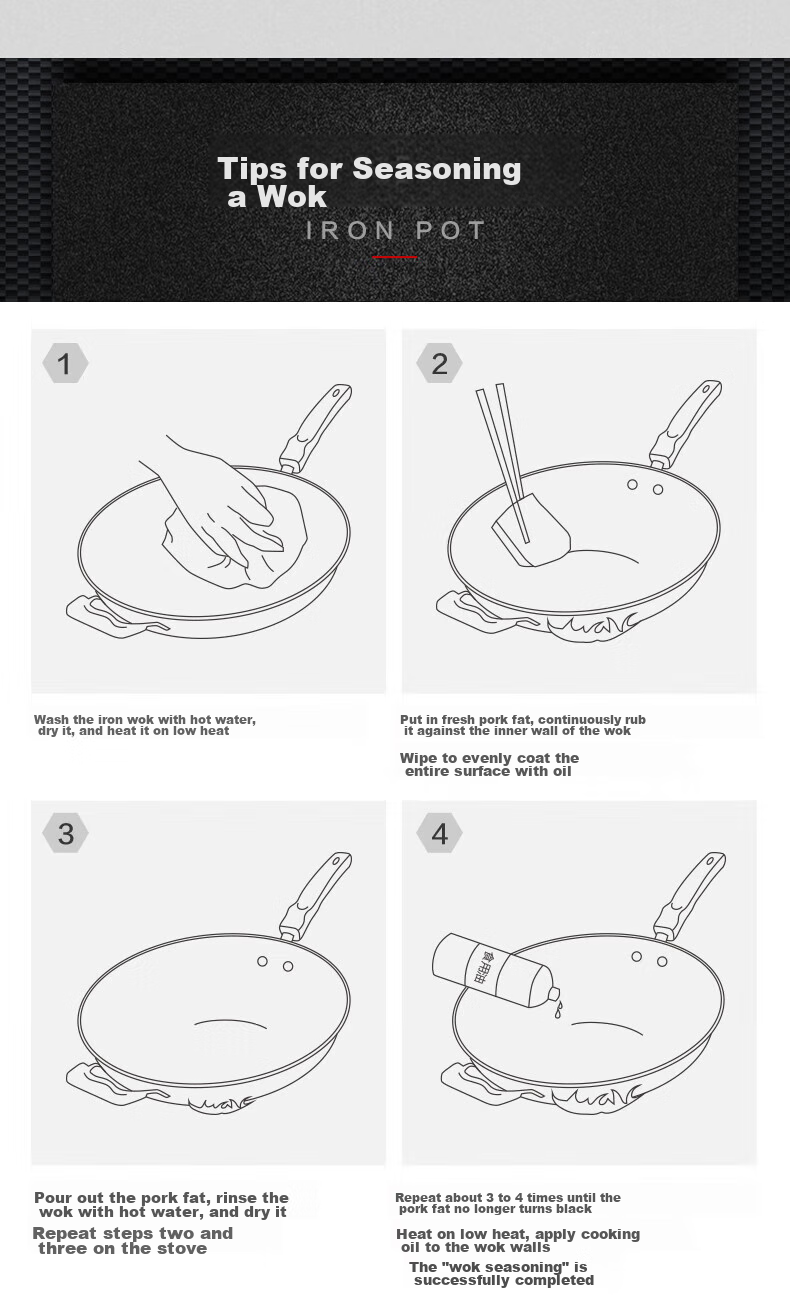 SUPOR Cast Iron Wok, 30cm, Non-Coated Flat Bottom Frying Pan, Scratch-Resistant, Wear-Resistant, Compatible with Induction Cooker And Open Flame 13