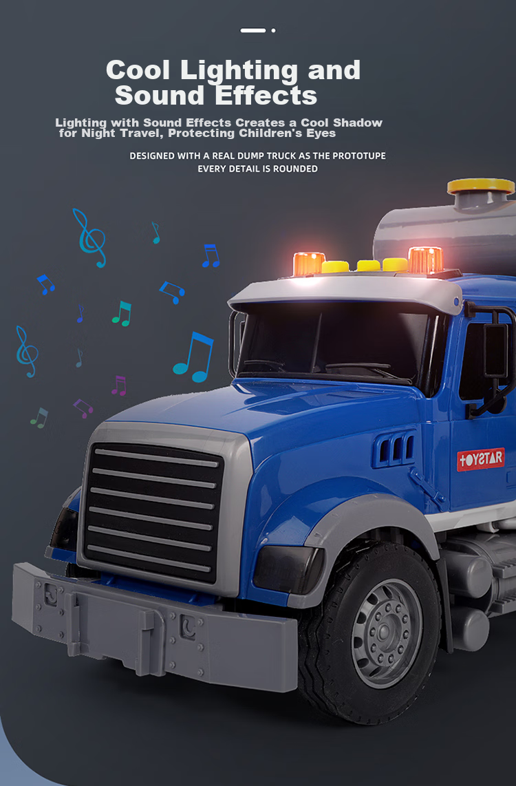XST Extra Large Mixing Truck Children's Toy with Sound And Light, Can Dispense Concrete Cement, Tank Truck, Boys' Birthday Gift 4