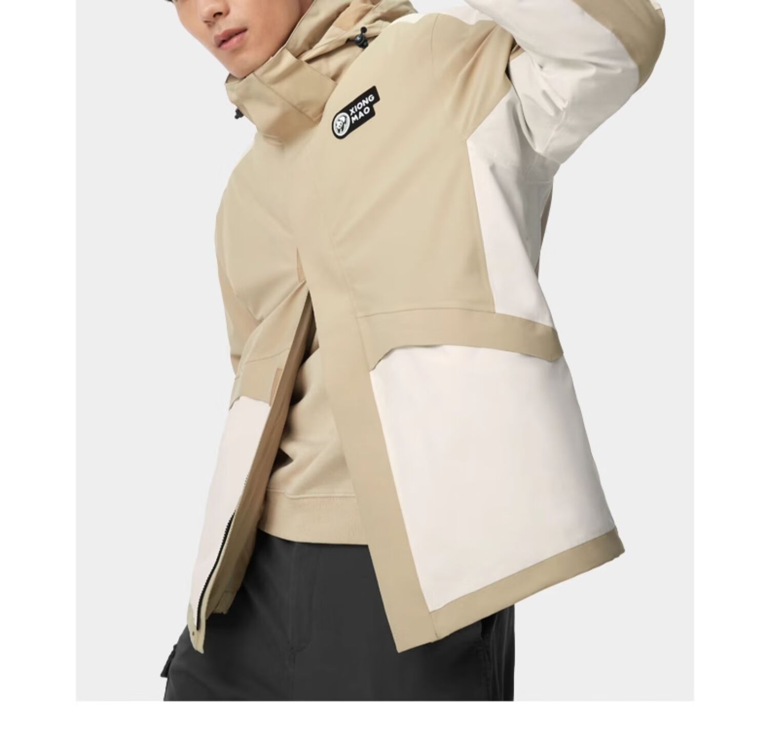 CAMEL Water-Resistant, Oil-Proof, And Waterproof Three-In Hiking Jacket A6B018 Light Mocha Cloud White Men's And Women's Style S 27